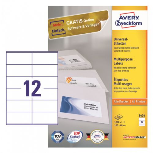  Avery Zweckform 3424 A4 105x48 12  /70/2//100.  .  (3424)