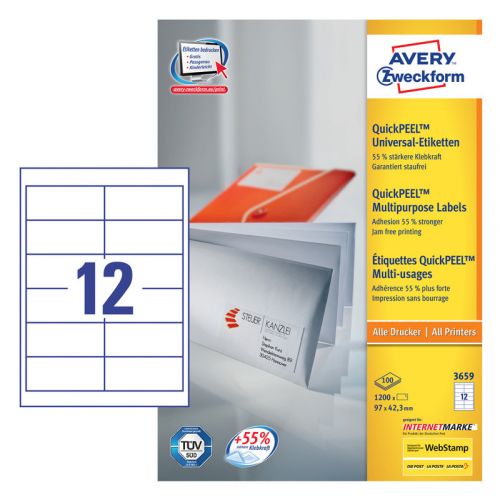  Avery Zweckform 3659 A4 97x42.3 12  /70/2/100./  .  (3659)