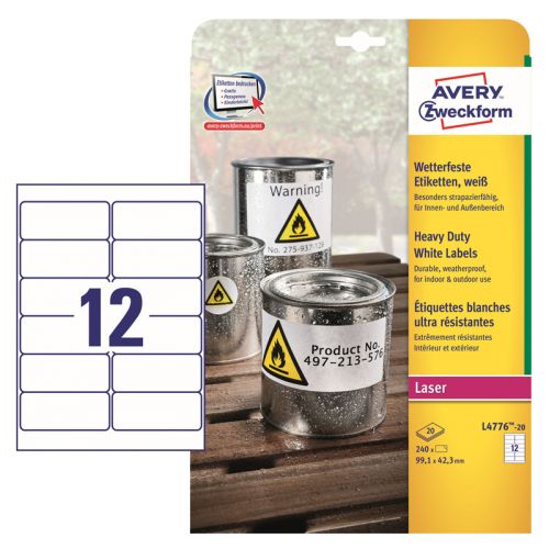  Avery Zweckform L4776-20 A4 99.1x42.3 12  /196/2/20./ .    (L4776-20)