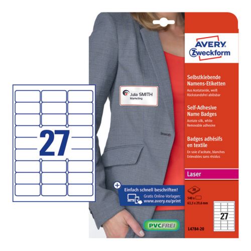  Avery Zweckform L4784-20 29.6x63.5 27  /120/2/20./   .    (L4784-20)