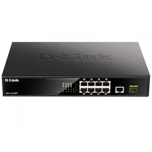  D-Link DGS-1010MP/A1A 9x1/ 1SFP 8PoE 125W  (DGS-1010MP/A1A)