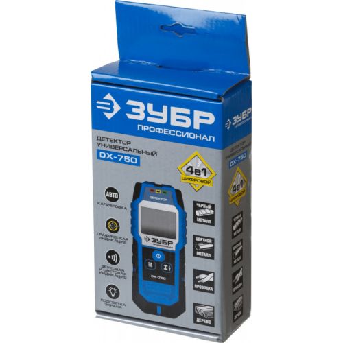 ЗУБР Детектор металла Зубр Профессионал DX-750 голубой/черный (45260) (45260) ЗУБР Детектор металла Зубр Профессионал DX-750 голубой/черный (45260) (45260)
