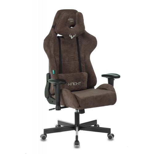 Кресло игровое Zombie VIKING KNIGHT Fabric темно-коричневый Light-10 с подголов. крестов. металл (VIKING KNIGHT LT10)