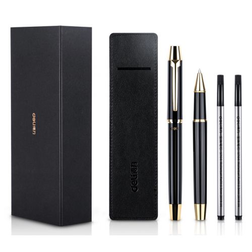 Ручка гелев. Deli S158 черный d=0.5мм черн. черн. подар.кор. стреловидный пиш. наконечник линия 0.35мм кругл. 3 ручки (S158) Ручка гелев. Deli S158 черный d=0.5мм черн. черн. подар.кор. стреловидный пиш. наконечник линия 0.35мм кругл. 3 ручки (S158)