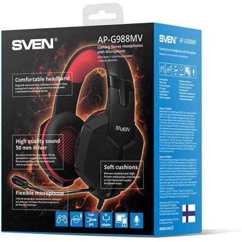 Наушники с микрофоном Sven AP-G988MV черный/красный 2.2м накладные оголовье (SV-014797) (SV-014797) Наушники с микрофоном Sven AP-G988MV черный/красный 2.2м накладные оголовье (SV-014797) (SV-014797)