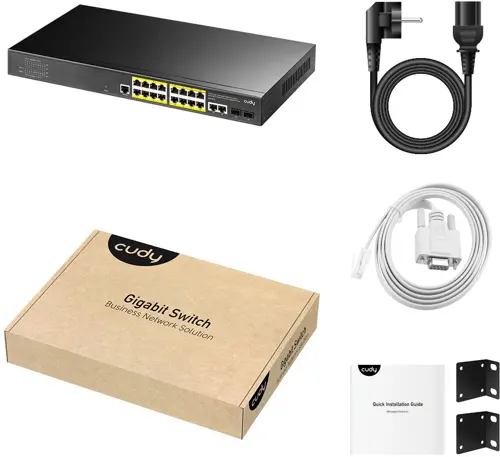  Cudy GS2018PS2-200W (L2) 16x1/ 2SFP 16PoE+ 200W  (GS2018PS2-200W)