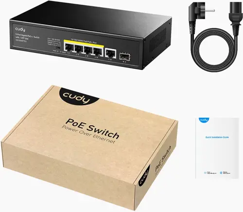  Cudy GS1005PTS1 (L2) 5x1/ 1SFP 4PoE+ 120W  (GS1005PTS1)