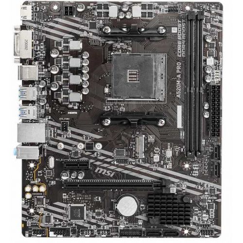   MSI A520M-A PRO Soc-AM4 AMD A520 2xDDR4 mATX AC`97 8ch(7.1) GbLAN RAID+DVI+HDMI (A520M-A PRO)