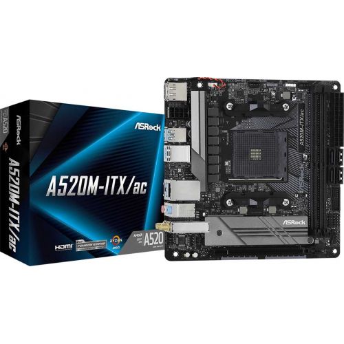 ����������� ����� Asrock A520M-ITX/AC Soc-AM4 AMD A520 2xDDR4 mini-ITX AC`97 8ch(7.1) GbLAN RAID+HDMI+DP (A520M-ITX/AC)