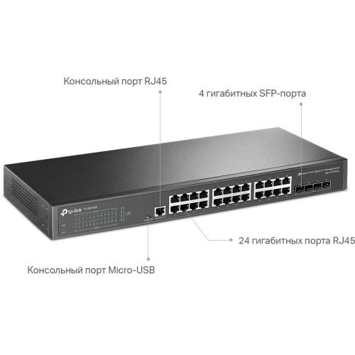 Коммутатор TP-Link JetStream SG3428 (L2+) 24x1Гбит/с 4SFP управляемый (SG3428) Коммутатор TP-Link JetStream SG3428 (L2+) 24x1Гбит/с 4SFP управляемый (SG3428)