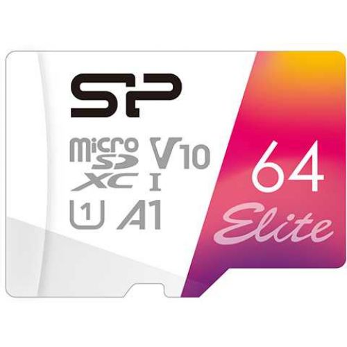   microSDXC 64GB Silicon Power SP064GBSTXBV1V20SP Elite + adapter (SP064GBSTXBV1V20SP)