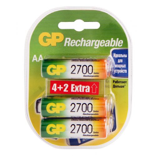  GP 2700AAHC4/2 AA NiMH 2700mAh (6)  (2700AAHC4/2-2CR6 36/360)