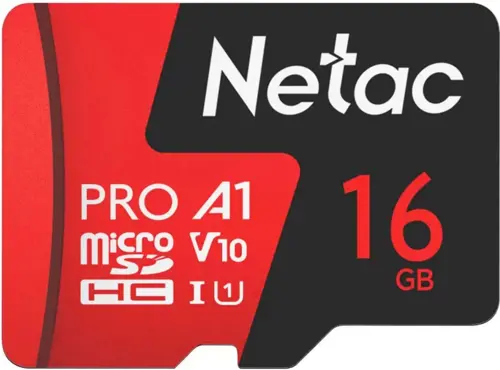   microSDHC 16GB Netac NT02P500PRO-016G-R P500 Extreme Pro V10 A1 + adapter (NT02P500PRO-016G-R)