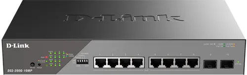  D-Link DSS-200G-10MP/A1A (L2) 8x1/ 2SFP 8PoE+ 130W  (DSS-200G-10MP/A1A)