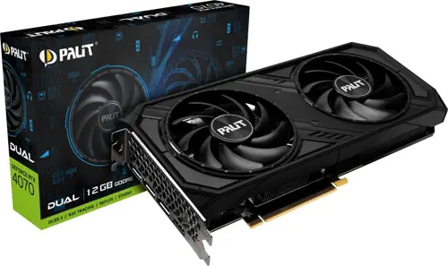  Palit PCI-E 4.0 RTX4070 DUAL NVIDIA GeForce RTX 4070 12Gb 192bit GDDR6 1920/20000 HDMIx1 DPx3 HDCP Ret (NE64070019K9-1048D)