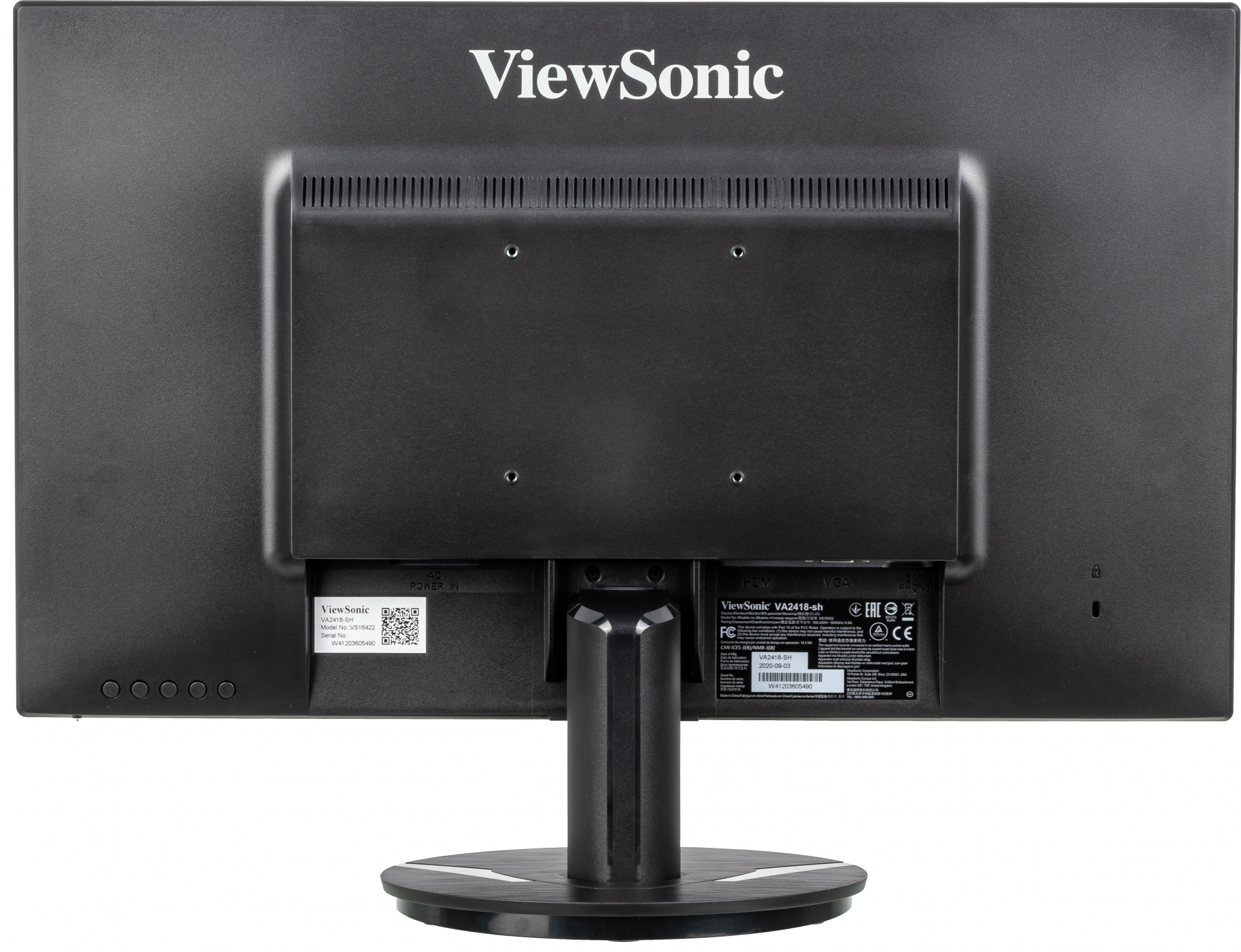 BrandStar. Монитор ViewSonic 23.8 VA2418SH черный IPS LED 16:9 HDMI ...