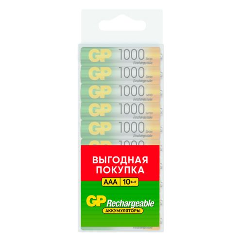 GP 100AAAHC AAA NiMH 1000mAh (10) (100AAAHC-CRB10)