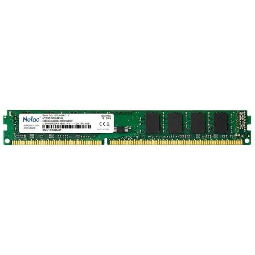  DDR3 4GB 1600MHz Netac NTBSD3P16SP-04 Basic RTL PC3-12800 CL11 DIMM 240-pin 1.5 dual rank Ret (NTBSD3P16SP-04)