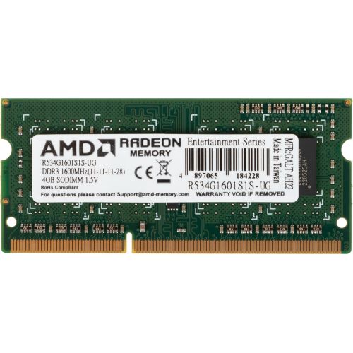  DDR3 4Gb 1600MHz AMD R534G1601S1S-UG RTL PC3-12800 CL11 SO-DIMM 204-pin 1.5 Ret (R534G1601S1S-UG)