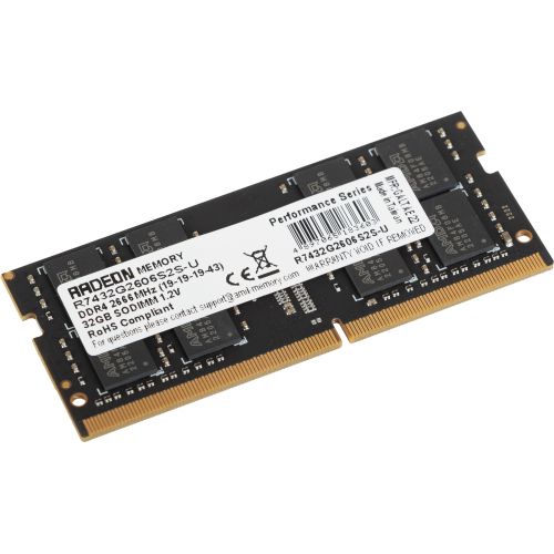  DDR4 32Gb 2666MHz AMD R7432G2606S2S-U Radeon R7 Performance Series RTL PC4-21300 CL19 SO-DIMM 260-pin 1.2 Ret (R7432G2606S2S-U)