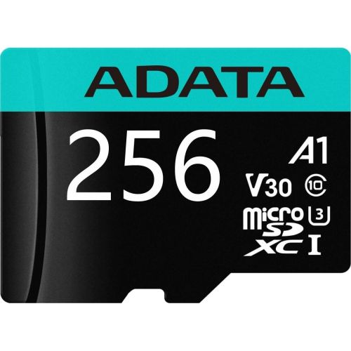   microSDXC 256GB A-Data AUSDX256GUI3V30SA2-RA1 Premier Pro + adapter (AUSDX256GUI3V30SA2-RA1)