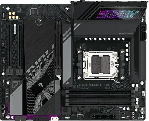 ����������� ����� Gigabyte X870E AORUS ELITE WIFI7 Socket AM5 AMD X870E 4xDDR5 ATX AC`97 8ch(7.1) 2.5Gg RAID+HDMI (X870E A ELITE WIFI7)