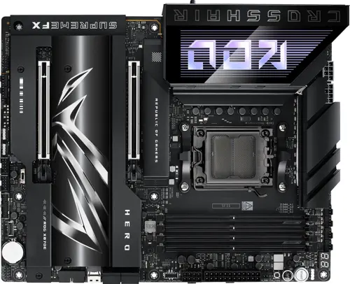 ����������� ����� Asus ROG CROSSHAIR X870E HERO Socket AM5 AMD X870E 4xDDR5 ATX AC`97 8ch(7.1) 5Gigabit + 2.5Gigabit Ethernet RAID+HDMI (ROG CROSSHAIR X870E HERO)