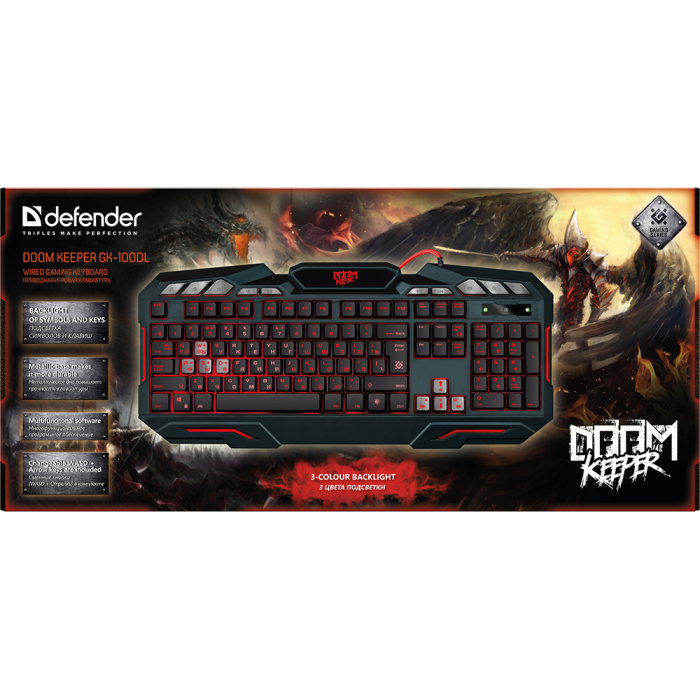 Клавиатура doom keeper gk 100dl. Клавиатура игровая defender doom keeper gk-100dl, подсветка, anti-ghost, usb, черный. defender doom keeper gk-100dl. игровая клавиатура defender doom keeper gk-100dl.