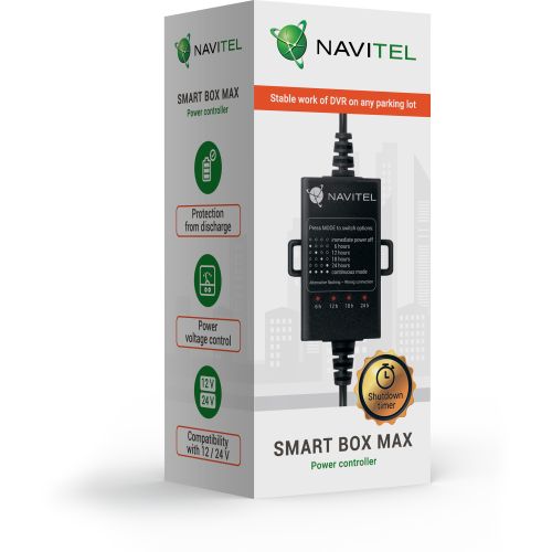 Контроллер питания Navitel Smart Box Max черный 4.5м Вход 1240 В, выход 5В 2А, защита от разряда аккумулятора, таймер (упак.:1шт) (NV_SMB-MAX_NEW) Контроллер питания Navitel Smart Box Max черный 4.5м Вход 1240 В, выход 5В 2А, защита от разряда аккумулятора, таймер (упак.:1шт) (NV_SMB-MAX_NEW)
