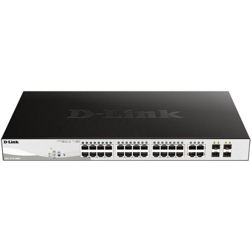  D-Link DGS-1210-28MP/FL1A (L2) 28x1/ 4x(1000BASE-T/SFP) 24PoE+ 370W  (DGS-1210-28MP/FL1A)