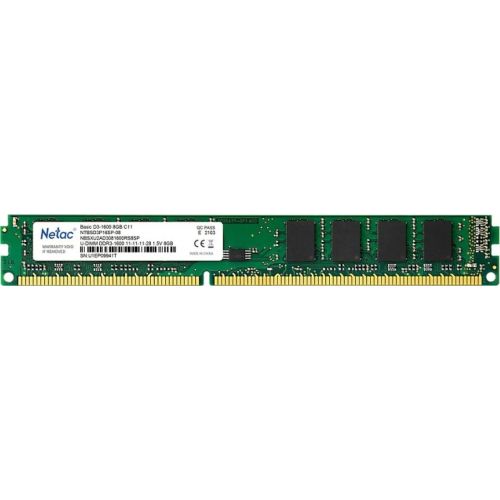 ������ DDR3 8GB 1600MHz Netac NTBSD3P16SP-08 Basic RTL PC3-12800 CL11 DIMM 240-pin 1.5� dual rank Ret (NTBSD3P16SP-08)