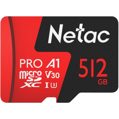   microSDXC 512GB Netac NT02P500PRO-512G-R P500 Extreme Pro + adapter (NT02P500PRO-512G-R)