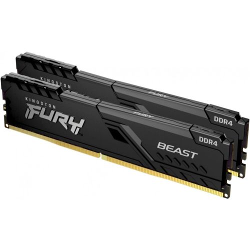  DDR4 2x8Gb 3733MHz Kingston KF437C19BBK2/16 Fury Beast Black RTL Gaming PC4-29800 CL19 DIMM 288-pin 1.35 kit dual rank   Ret (KF437C19BBK2/16)