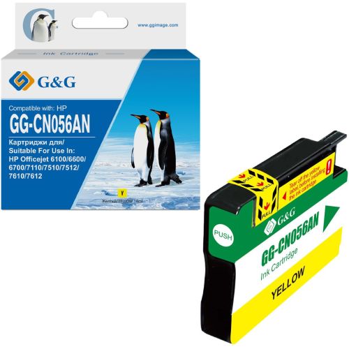 Картридж струйный G&G GG-CN056AN желтый (14мл) для HP Officejet 6100/6600/6700/7110/7510/7610/7612 (GG-CN056AN) Картридж струйный G&G GG-CN056AN желтый (14мл) для HP Officejet 6100/6600/6700/7110/7510/7610/7612 (GG-CN056AN)