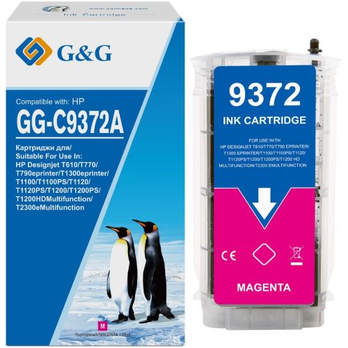�������� �������� G&G GG-C9372A �72 ��������� (130��) ��� HP Designjet T610, T770, T790eprinter, T1300eprinter, T1100, T1100PS, T1120, T1120PS, T1200, T1200PS, T1200HDMultifunction, T2300eMultifunction (GG-C9372A)
