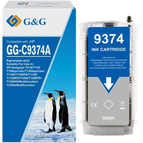 �������� �������� G&G GG-C9374A �72 ����� (130��) ��� HP HP Designjet T610, T770, T790eprinter, T1300eprinter, T1100, T1100PS, T1120, T1120PS, T1200, T1200PS, T1200HDMultifunction, T2300eMultifunction (GG-C9374A)