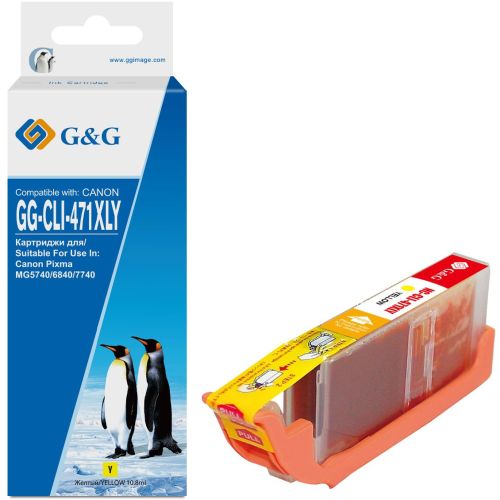 Картридж струйный G&G GG-CLI-471XLY желтый (10.8мл) для Canon TS5040/MG5740/MG6840/MG7740 (GG-CLI-471XLY) Картридж струйный G&G GG-CLI-471XLY желтый (10.8мл) для Canon TS5040/MG5740/MG6840/MG7740 (GG-CLI-471XLY)