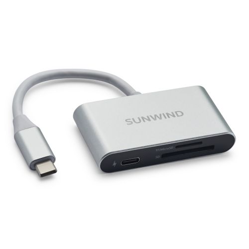 Устройство чтения карт памяти USB Type-C SunWind SW-CR051-S серебристый (SW-CR051-S) Устройство чтения карт памяти USB Type-C SunWind SW-CR051-S серебристый (SW-CR051-S)