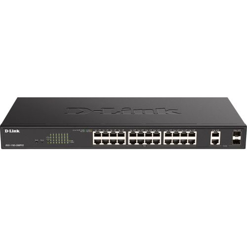  D-Link DGS-1100-26MPV2/A3A (L2) 24x1/ 2x(1000BASE-T/SFP) 24PoE 370W  (DGS-1100-26MPV2/A3A)