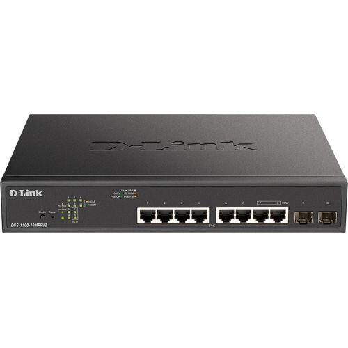  D-Link DGS-1100-10MPPV2/A (L2) 8x1/ 2SFP 8PoE+ 242W  (DGS-1100-10MPPV2/A)