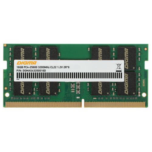  DDR4 16Gb 3200MHz Digma DGMAS43200016D RTL PC4-25600 CL22 SO-DIMM 260-pin 1.2 dual rank Ret (DGMAS43200016D)