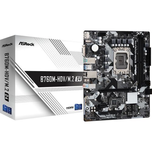   Asrock B760M-HDV/M.2 D4 Soc-1700 Intel B760 2xDDR4 mATX AC`97 8ch(7.1) GbLAN RAID+VGA+HDMI+DP (B760M-HDV/M.2 D4)