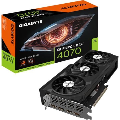  Gigabyte PCI-E 4.0 GV-N4070WF3OC-12GD NVIDIA GeForce RTX 4070 12Gb 192bit GDDR6X 2490/21000 HDMIx1 DPx3 HDCP Ret (GV-N4070WF3OC-12GD)