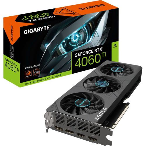  Gigabyte PCI-E 4.0 GV-N406TEAGLE OC-8GD NVIDIA GeForce RTX 4060TI 8Gb 128bit GDDR6 2550/18000 HDMIx2 DPx2 HDCP Ret (GV-N406TEAGLE OC-8GD)