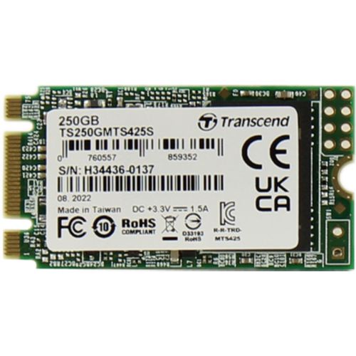  SSD Transcend SATA-III 250GB TS250GMTS425S 425S M.2 2242 0.3 DWPD (TS250GMTS425S)