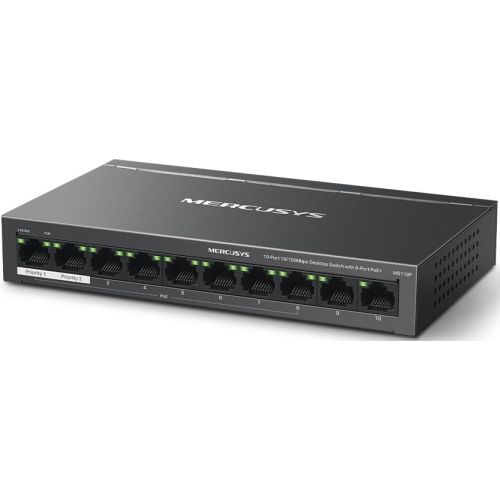  Mercusys MS110P (L2) 10x100/ 8PoE+ 65W  (MS110P)