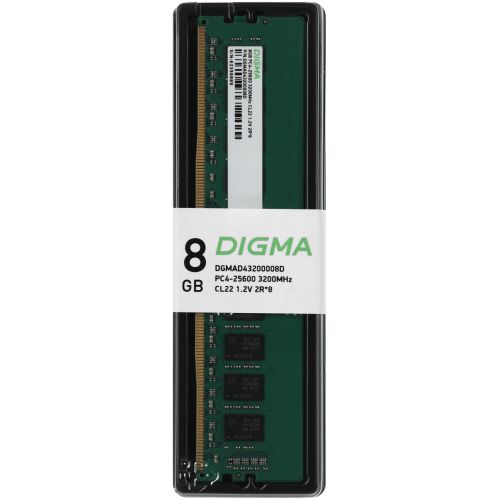  DDR4 8Gb 3200MHz Digma DGMAD43200008D RTL PC4-25600 CL22 DIMM 288-pin 1.2 dual rank Ret (DGMAD43200008D)