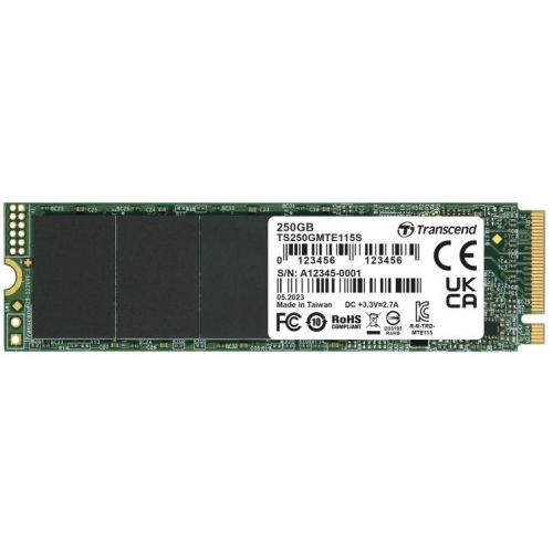  SSD Transcend PCIe 3.0 x4 250GB TS250GMTE115S 115S M.2 2280 0.2 DWPD (TS250GMTE115S)