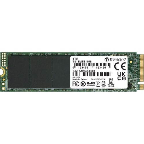  SSD Transcend PCIe 3.0 x4 1TB TS1TMTE115S 115S M.2 2280 0.2 DWPD (TS1TMTE115S)