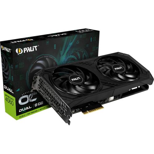 ���������� Palit PCI-E 4.0 PA-RTX4060 DUAL OC NVIDIA GeForce RTX 4060 8Gb 128bit GDDR6 1830/17000 HDMIx1 DPx3 HDCP Ret (NE64060T19P1-1070D)